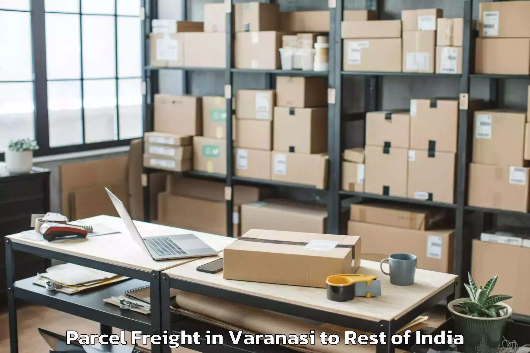 Book Varanasi to Darhal Parcel Freight